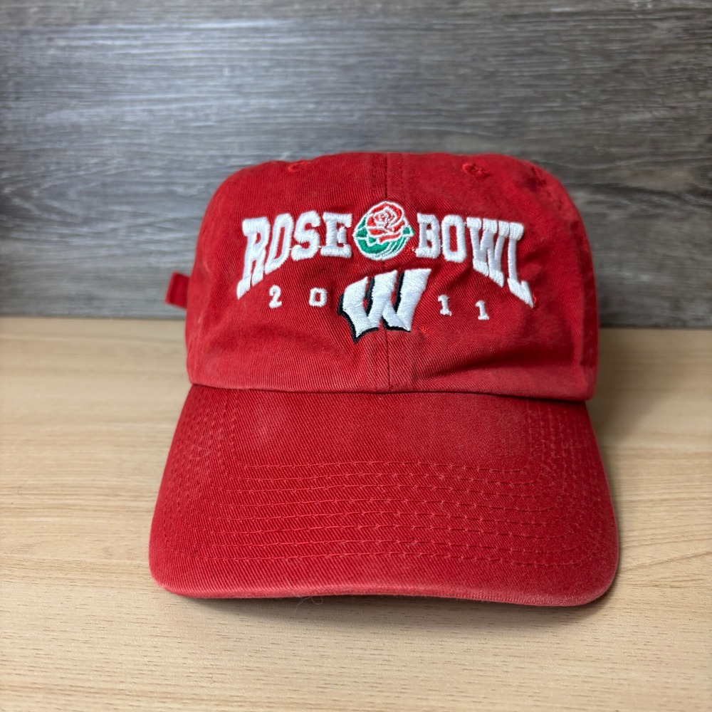 Wisconsin Badgers Hat Cap Strap Back Red Rose Bowl 2011 Adjustable '47